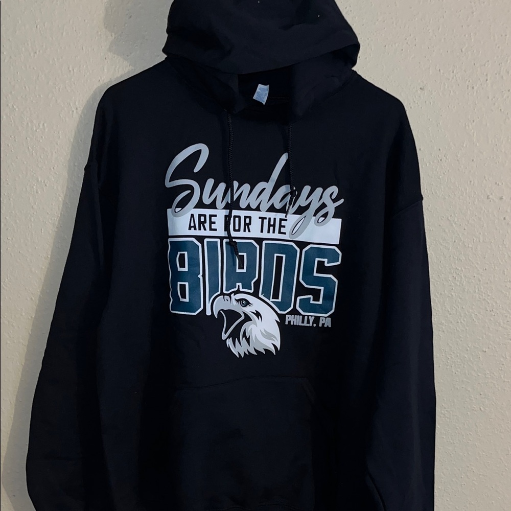 Sunday Are For The Birds Black Hoodie with Graphic Print